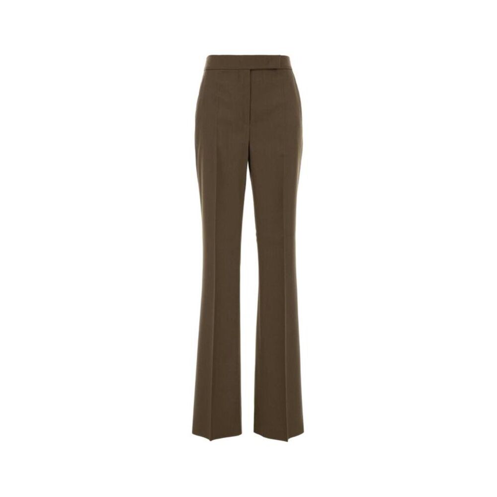 Max Mara Women Khaki Wool Calte Pant